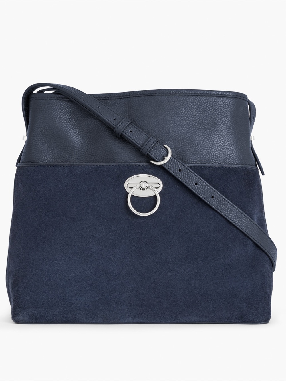 Talbots Navy Suede and Leather Hobo Bag